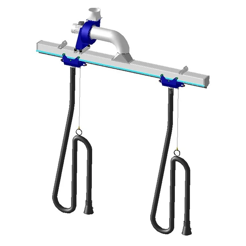 sistem exhaustare gaze carucioare mobile cu sina si furtunuri