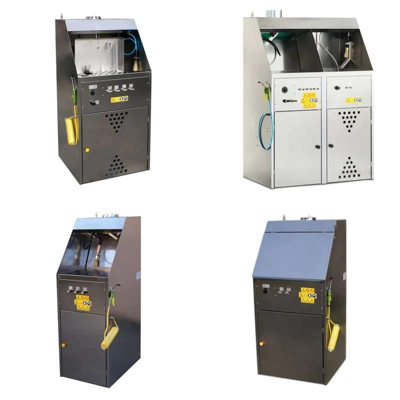 Imagine profesionala cu echipamente Geicos Lava Aerografi (A70, D100, S50, S70 Easy), masini de spalat pistoale de vopsit Geicos din inox AISI 304 pentru curatarea rapida si sigura.