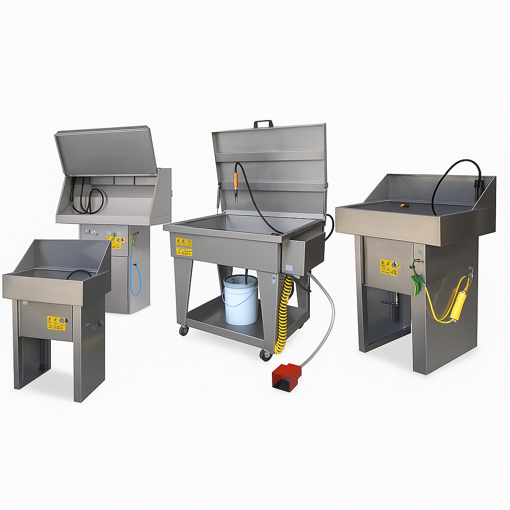 masini manuale de spalat piese la rece Geicos din inox AISI 304