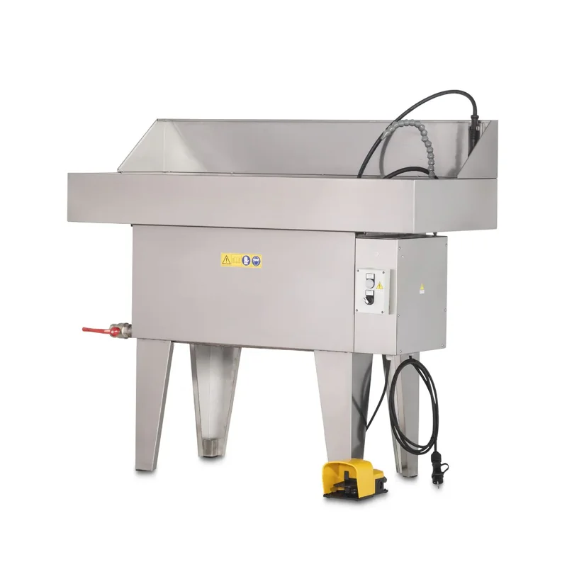 Masina de spalat piese Top Cleaner 140 Power FJ din inox AISI 304 pentru piese mari cu apa calda si pompa pneumatica